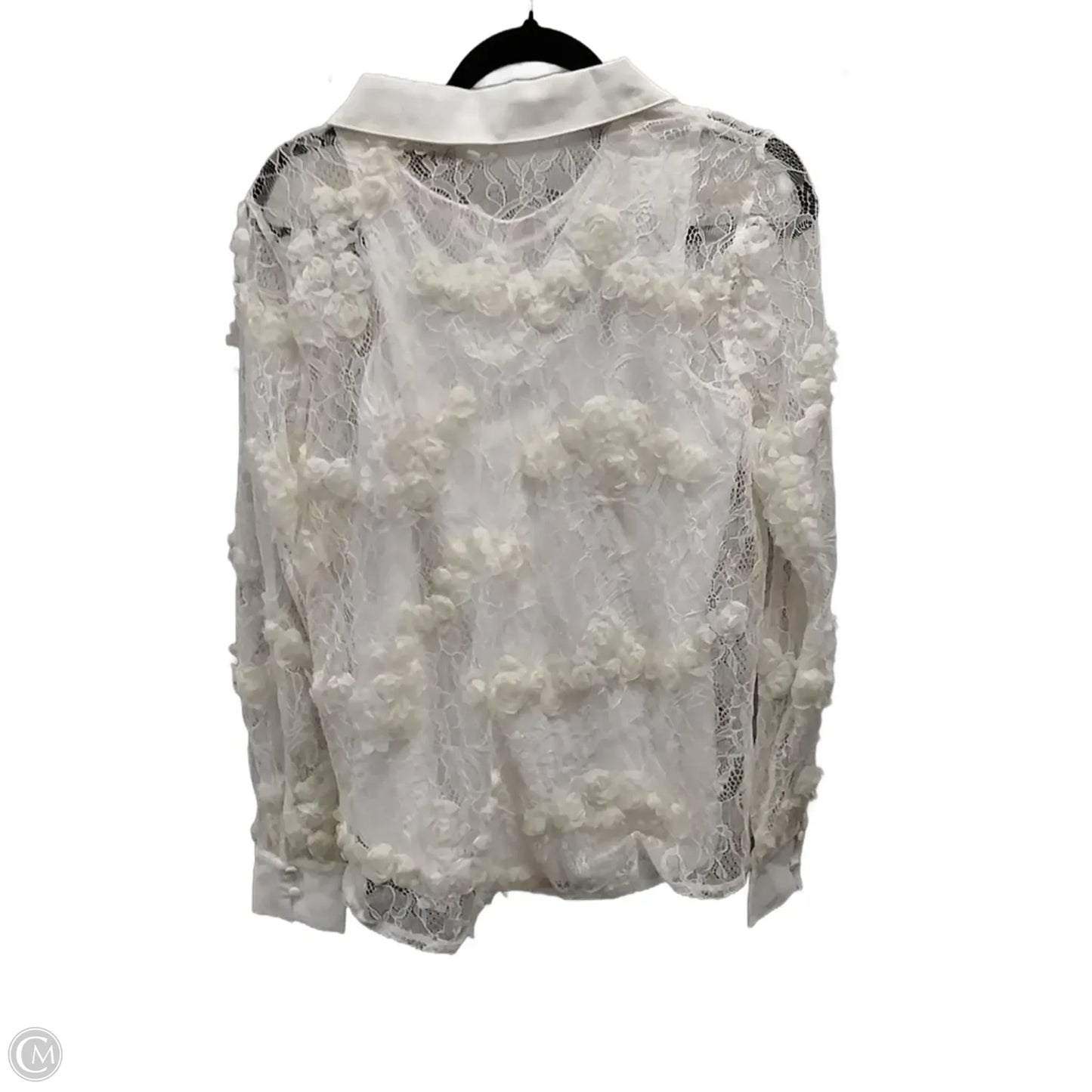 Blouse Long Sleeve By Isaac Mizrahi Live Qvc In Beige, Size: M