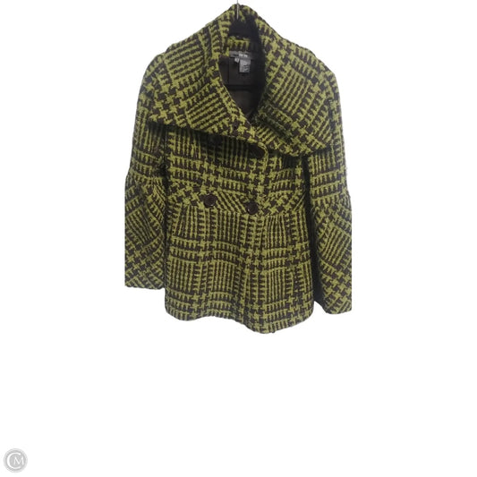 Coat Peacoat By Per Se In Black & Green, Size: S
