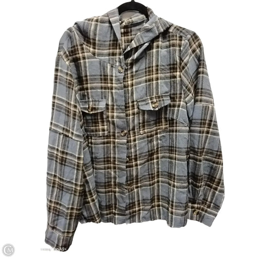 Top Long Sleeve By Shein In Plaid Pattern, Size: 3x