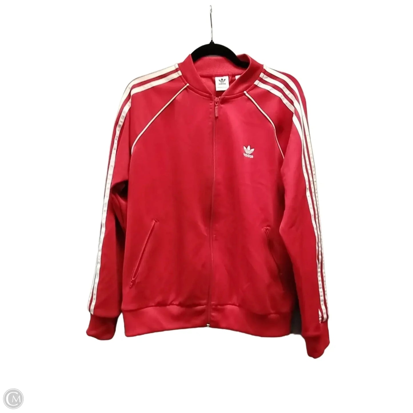 Athletic Jacket By Adidas In Red, Size: L