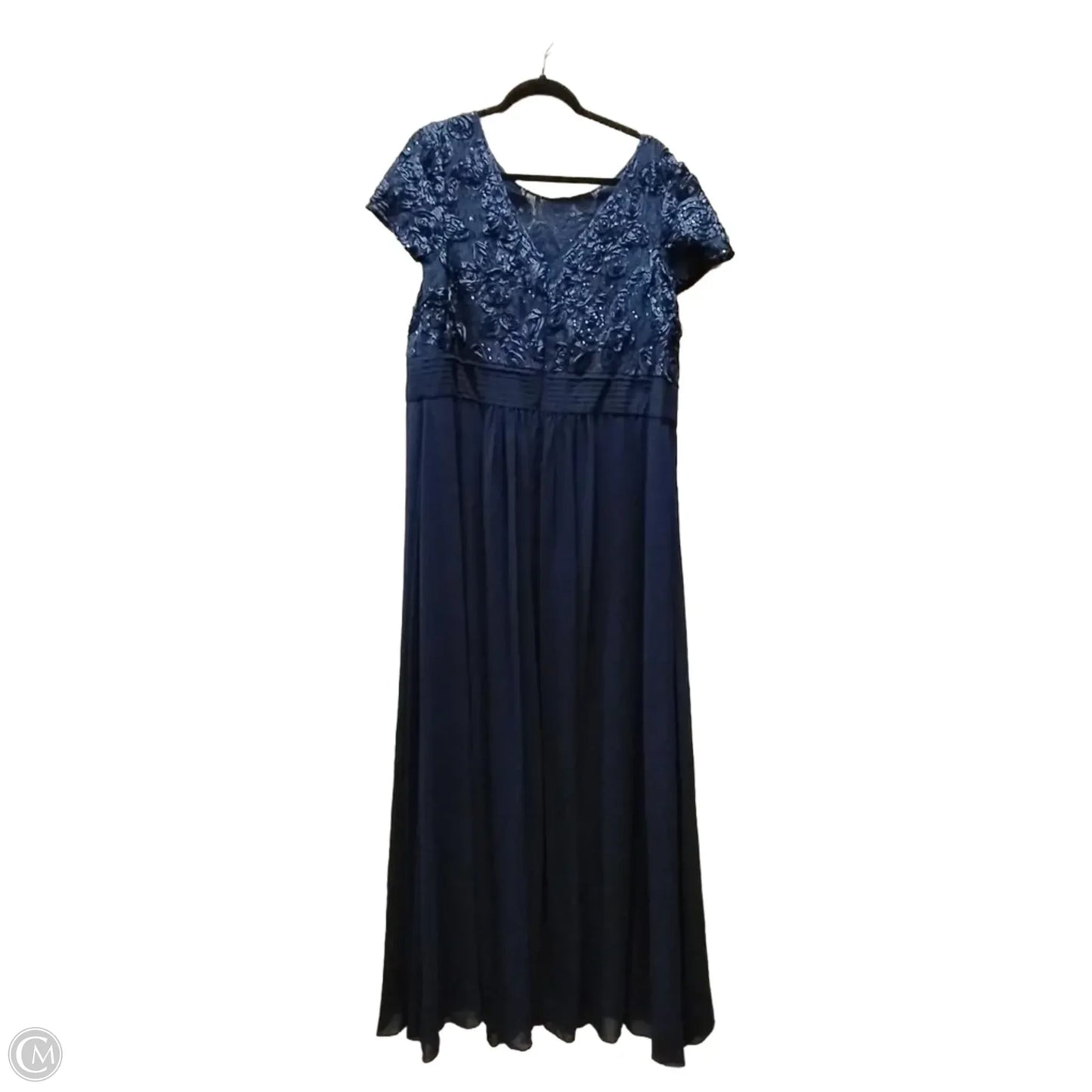 Dress Party Long By Oleg Cassini In Blue, Size: 21