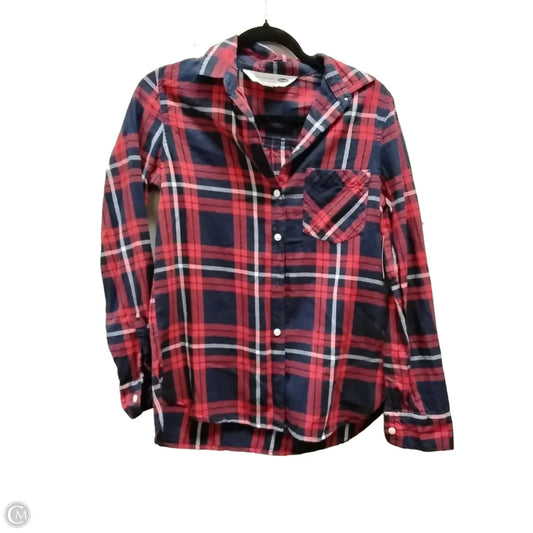 Top Long Sleeve By Old Navy In Checkered Pattern, Size: Sp