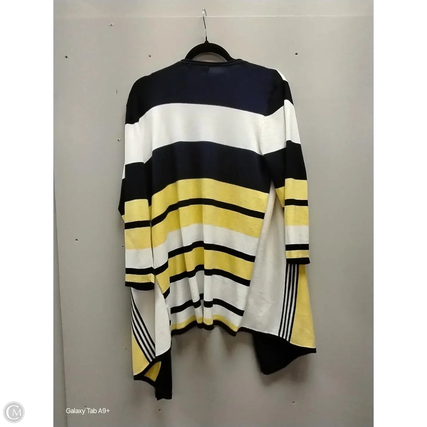 Sweater Cardigan By Christopher And Banks In Striped Pattern, Size: L