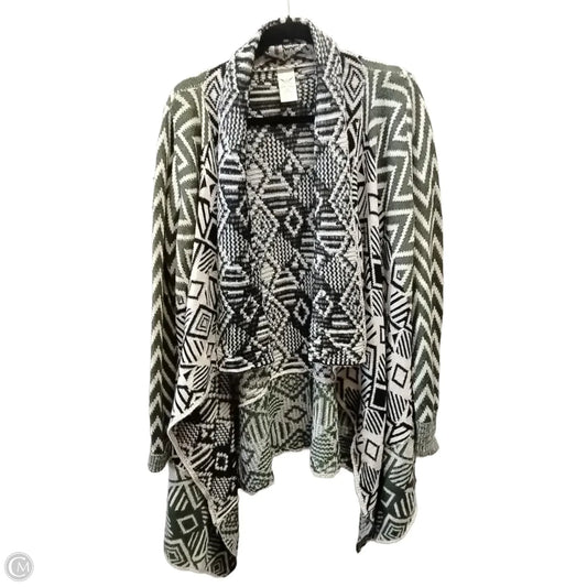 Sweater Cardigan By Faded Glory In Geometric Pattern, Size: L