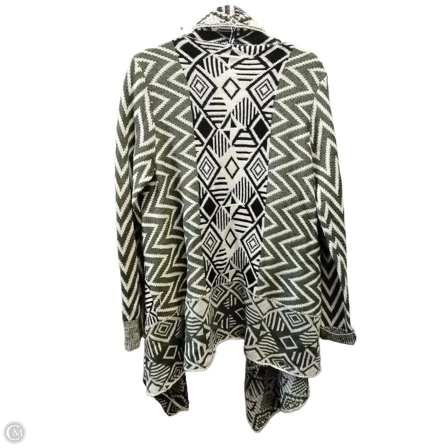 Sweater Cardigan By Faded Glory In Geometric Pattern, Size: L