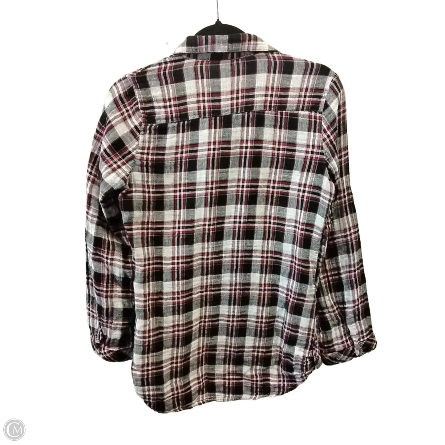 Top Long Sleeve By Clothes Mentor In Checkered Pattern, Size: M