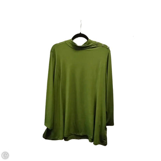 Top Long Sleeve By Susan Graver In Green, Size: 2x
