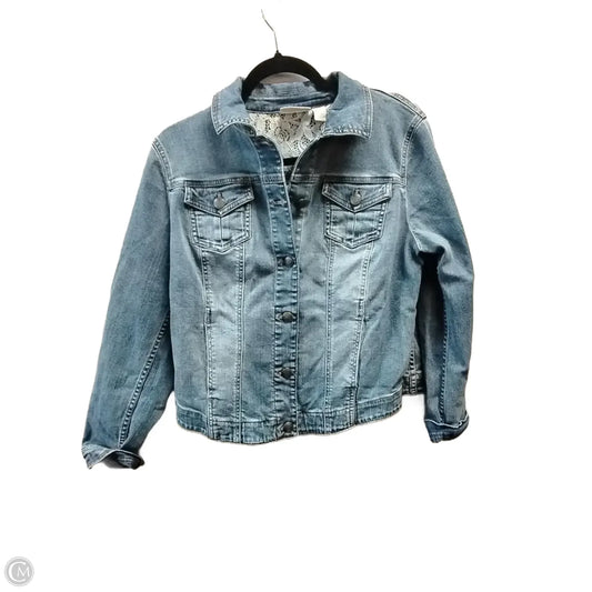 Jacket Denim By Chicos In Blue, Size: M