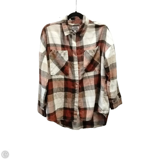 Top Long Sleeve By Ci Sono In Plaid Pattern, Size: S
