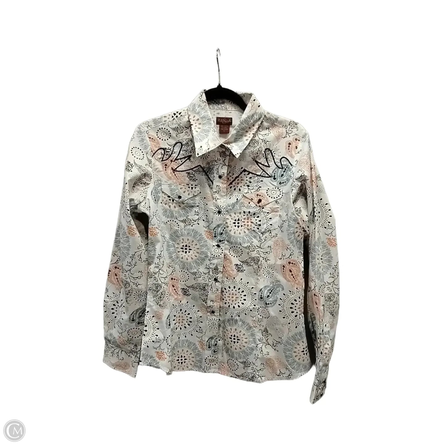 Top Long Sleeve By Clothes Mentor In Geometric Pattern, Size: L