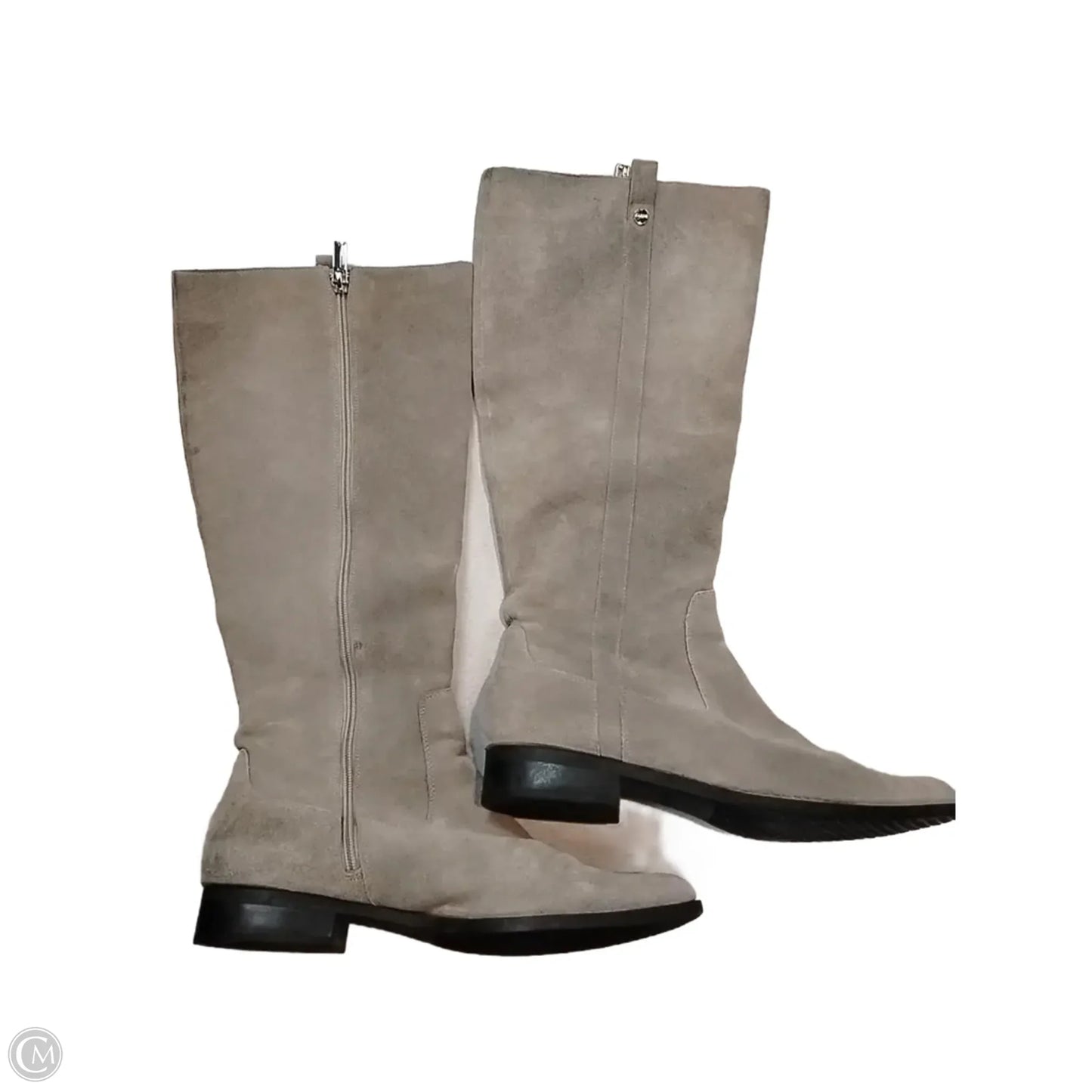 Boots Mid-calf Flats By Calvin Klein In Beige, Size: 10