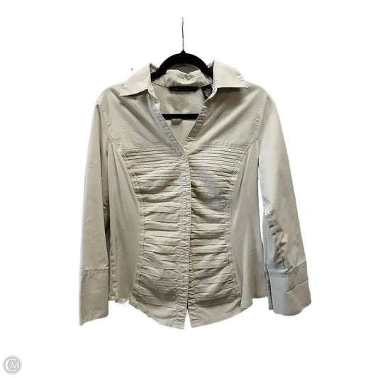 Blouse Long Sleeve By Zac And Rachel In Beige, Size: L
