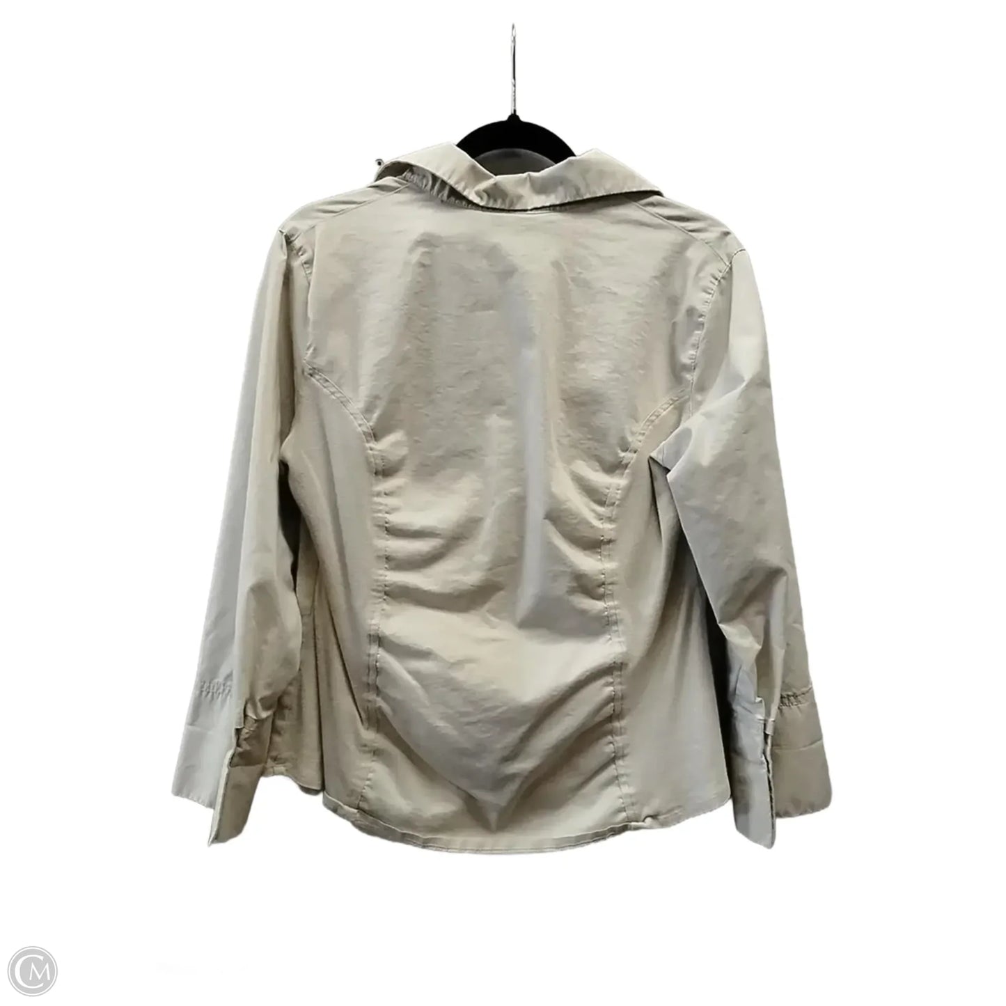 Blouse Long Sleeve By Zac And Rachel In Beige, Size: L