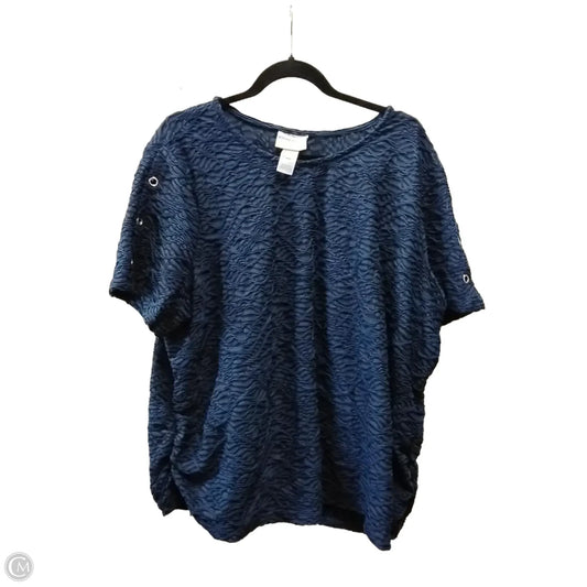 Top Short Sleeve By Alfred Dunner In Blue, Size: 2x