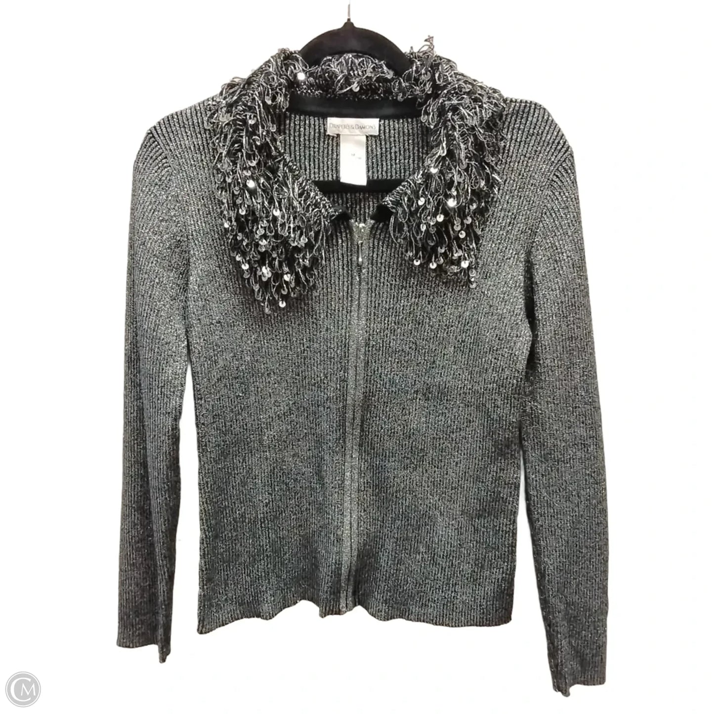 Sweater By Clothes Mentor In Silver, Size: M