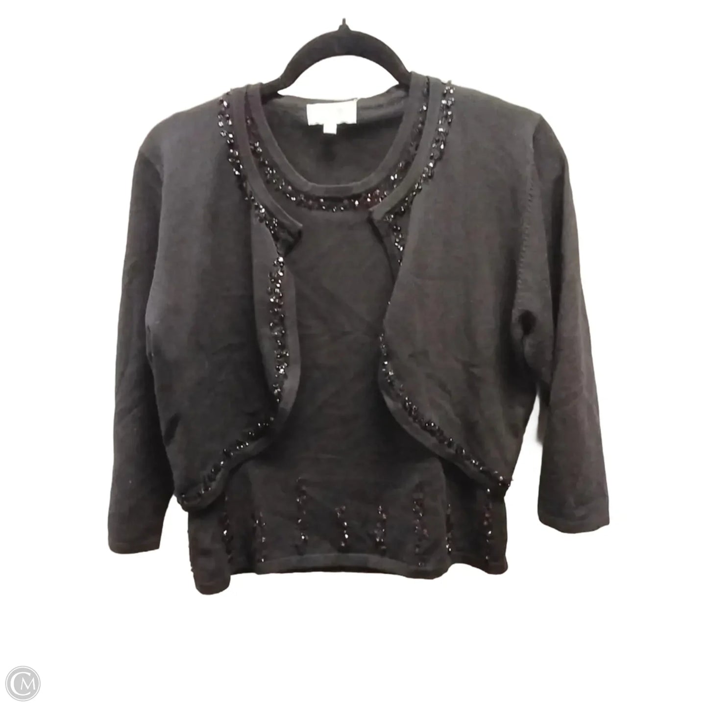 Sweater 2pc By Jade In Black, Size: L