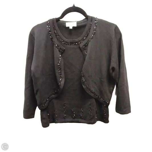 Sweater 2pc By Jade In Black, Size: L