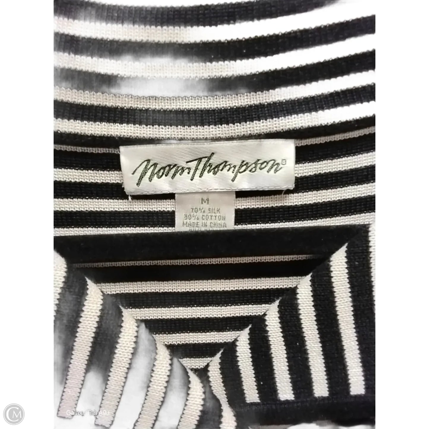 Sweater Cardigan By Norm Thompson In Striped Pattern, Size: M