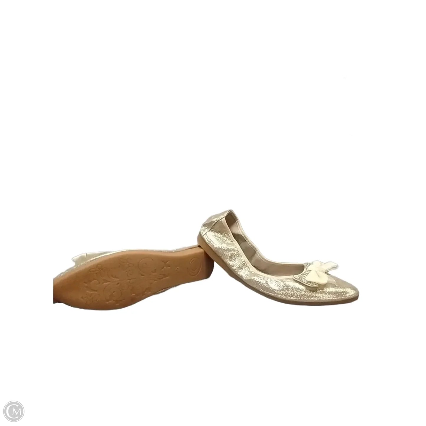 Shoes Flats By Clothes Mentor In Gold, Size: 10