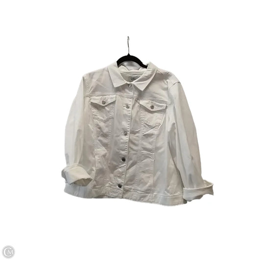 Jacket Denim By Croft And Barrow In White, Size: Xxl