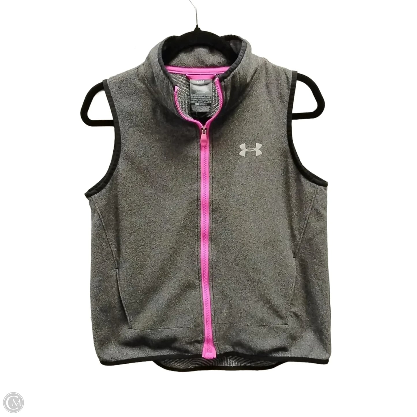 Athletic Top Short Sleeve By Under Armour In Grey, Size: L