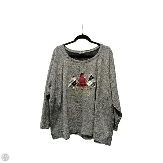 Sweatshirt Crewneck By Cato In Grey, Size: 4x
