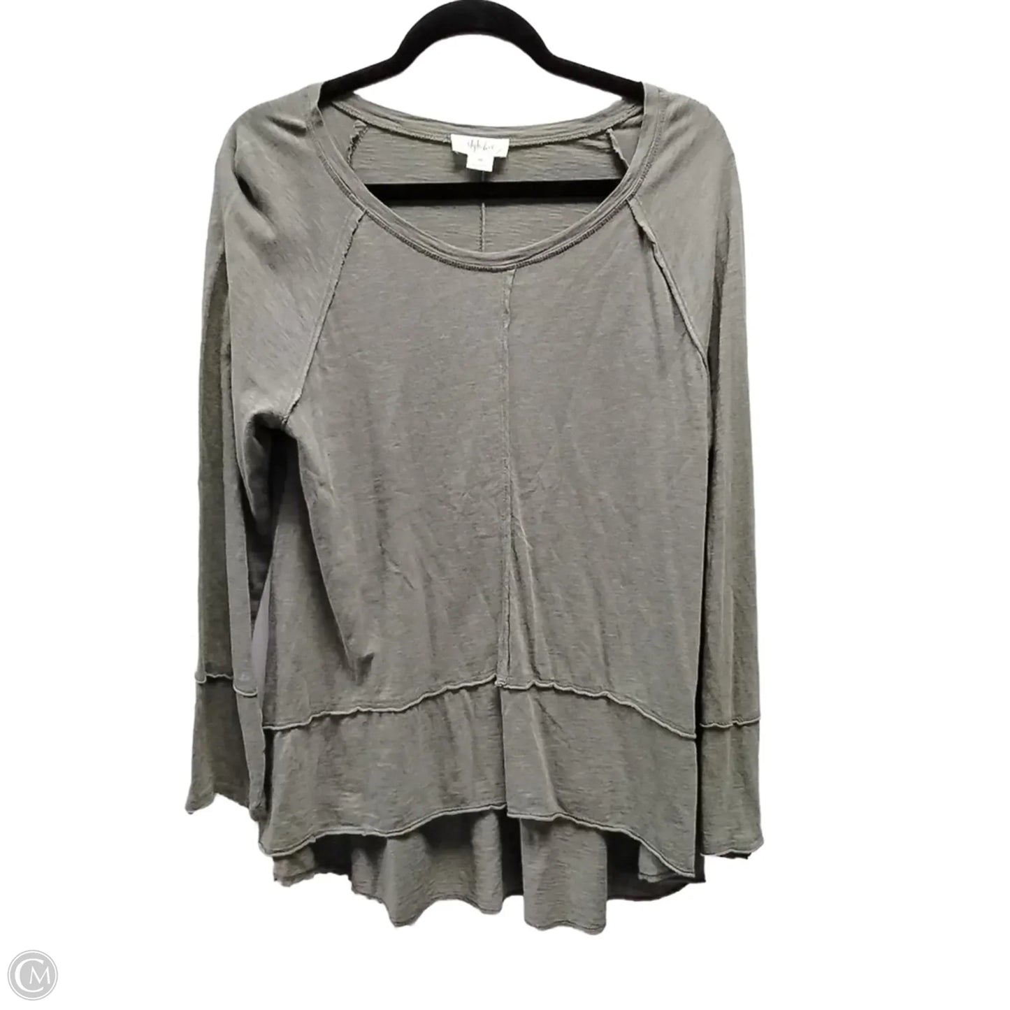 Top Long Sleeve By Style And Company In Green, Size: M