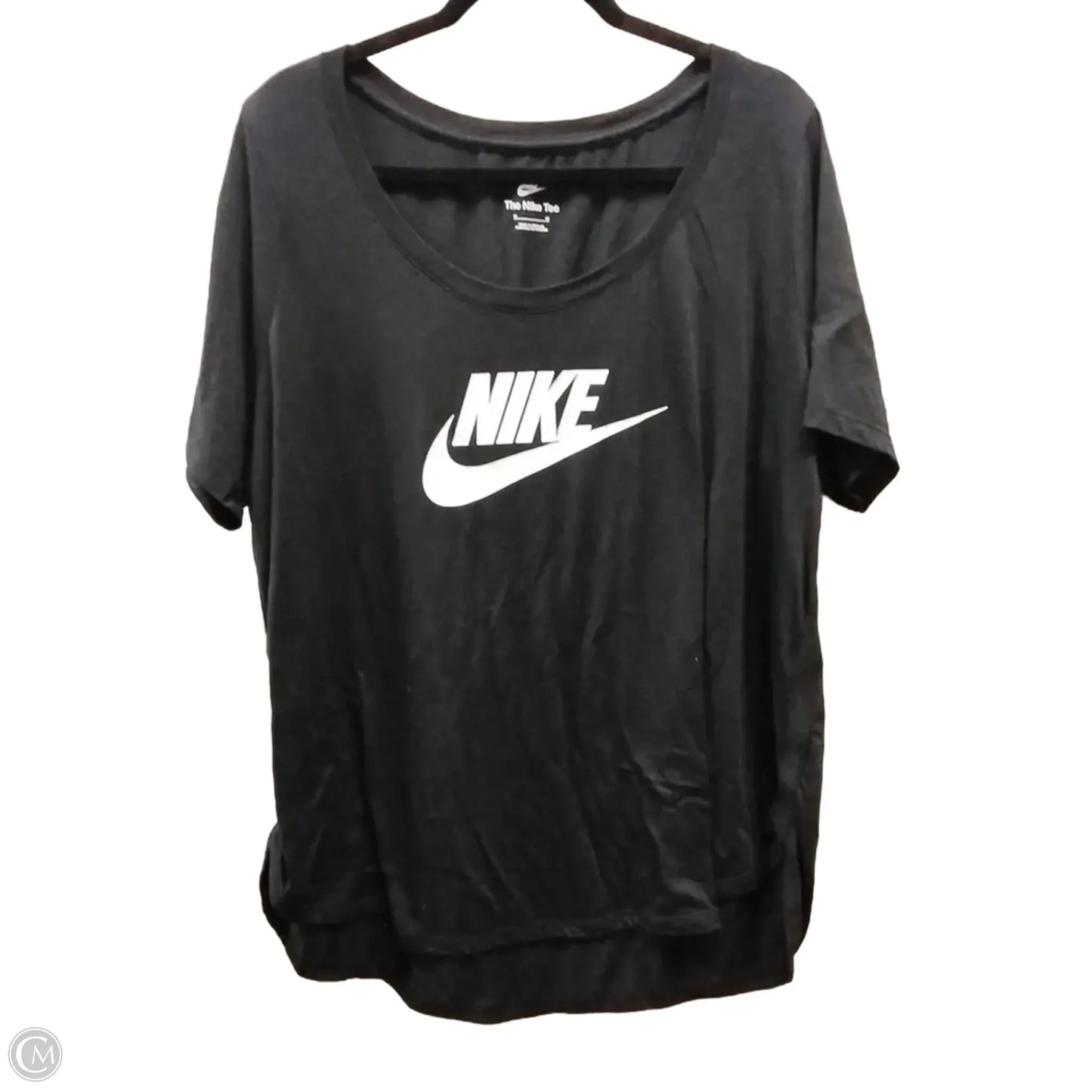 Athletic Top Short Sleeve By Nike In Black & White, Size: Xxl