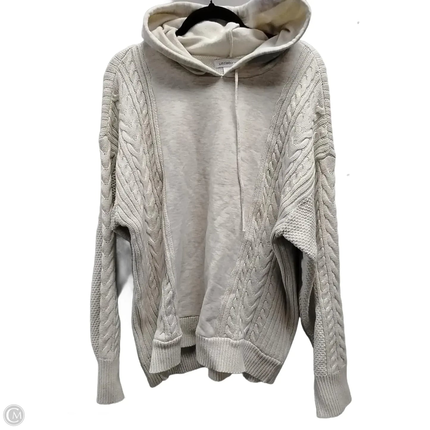 Sweatshirt Hoodie By Liz Claiborne In Grey, Size: Xxl