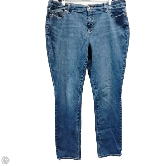 Jeans Straight By Lands End In Blue, Size: 14