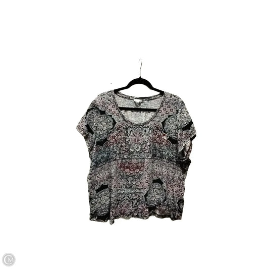 Blouse Short Sleeve By Lucky Brand In Multi-colored, Size: 3x