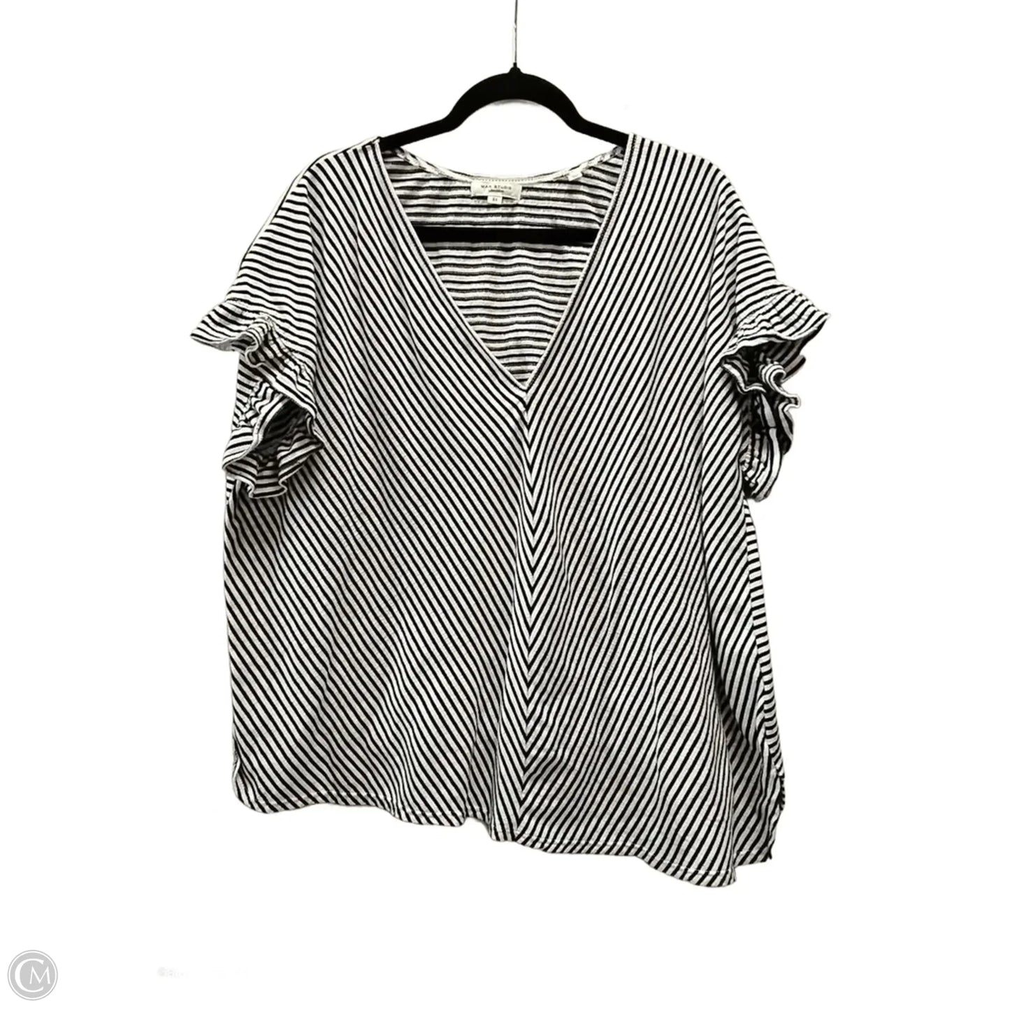 Top Short Sleeve By Max Studio In Striped Pattern, Size: 3x