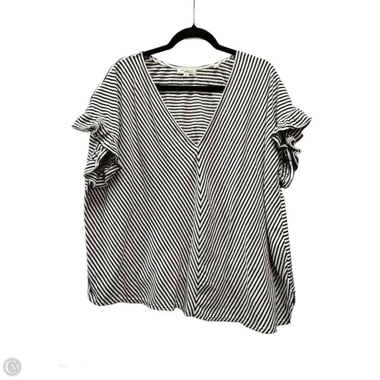 Top Short Sleeve By Max Studio In Striped Pattern, Size: 3x