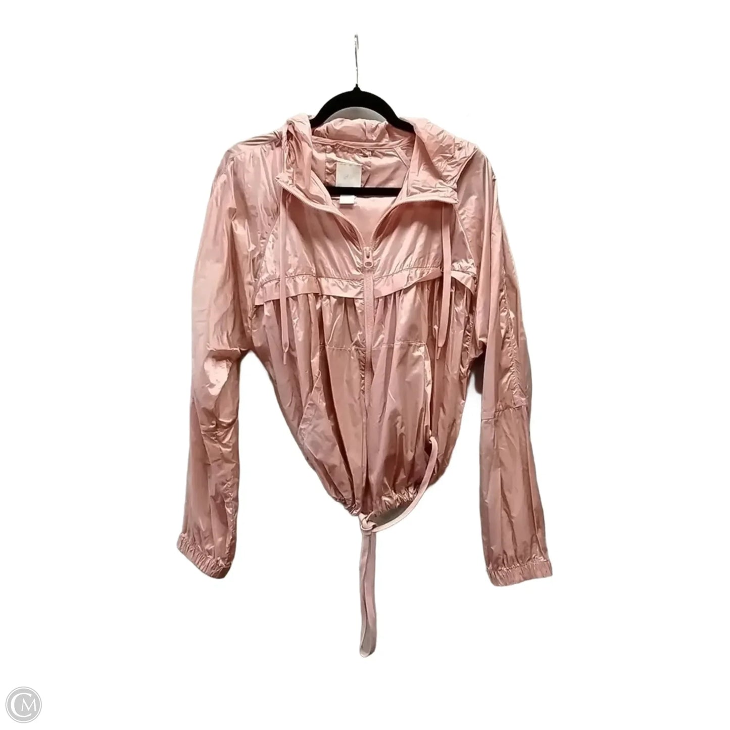 Coat Raincoat By H&m In Pink, Size: M