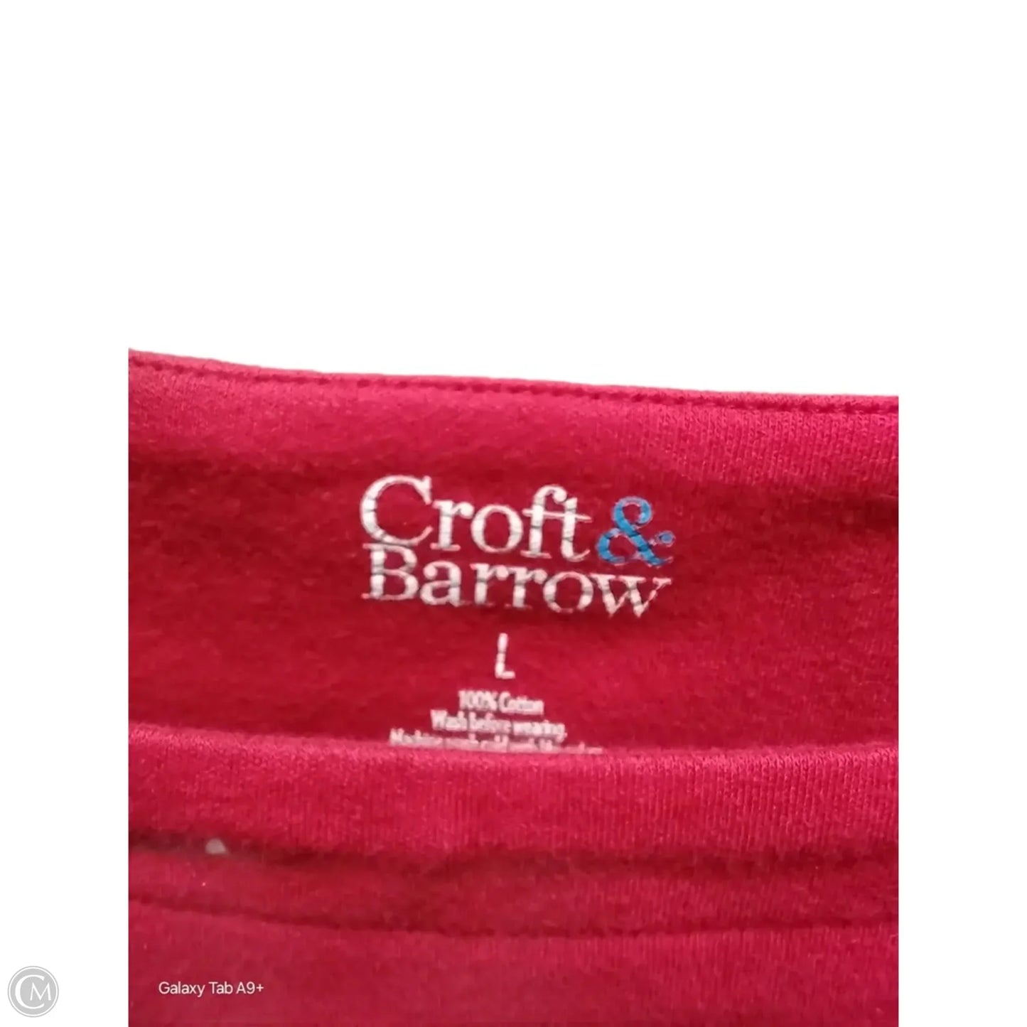 Top Long Sleeve By Croft And Barrow In Red, Size: L