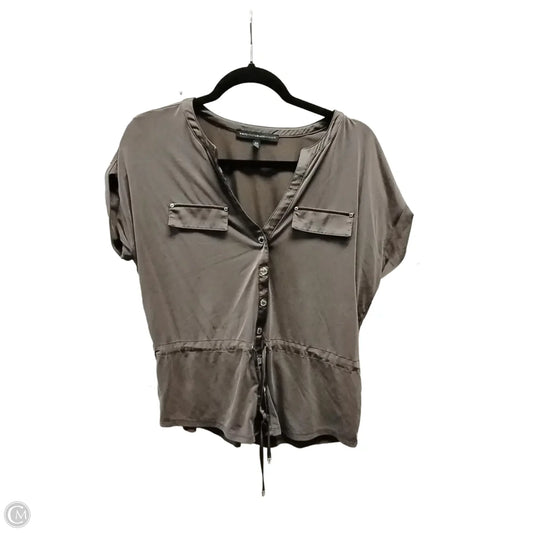Blouse Short Sleeve By White House Black Market In Grey, Size: Xs