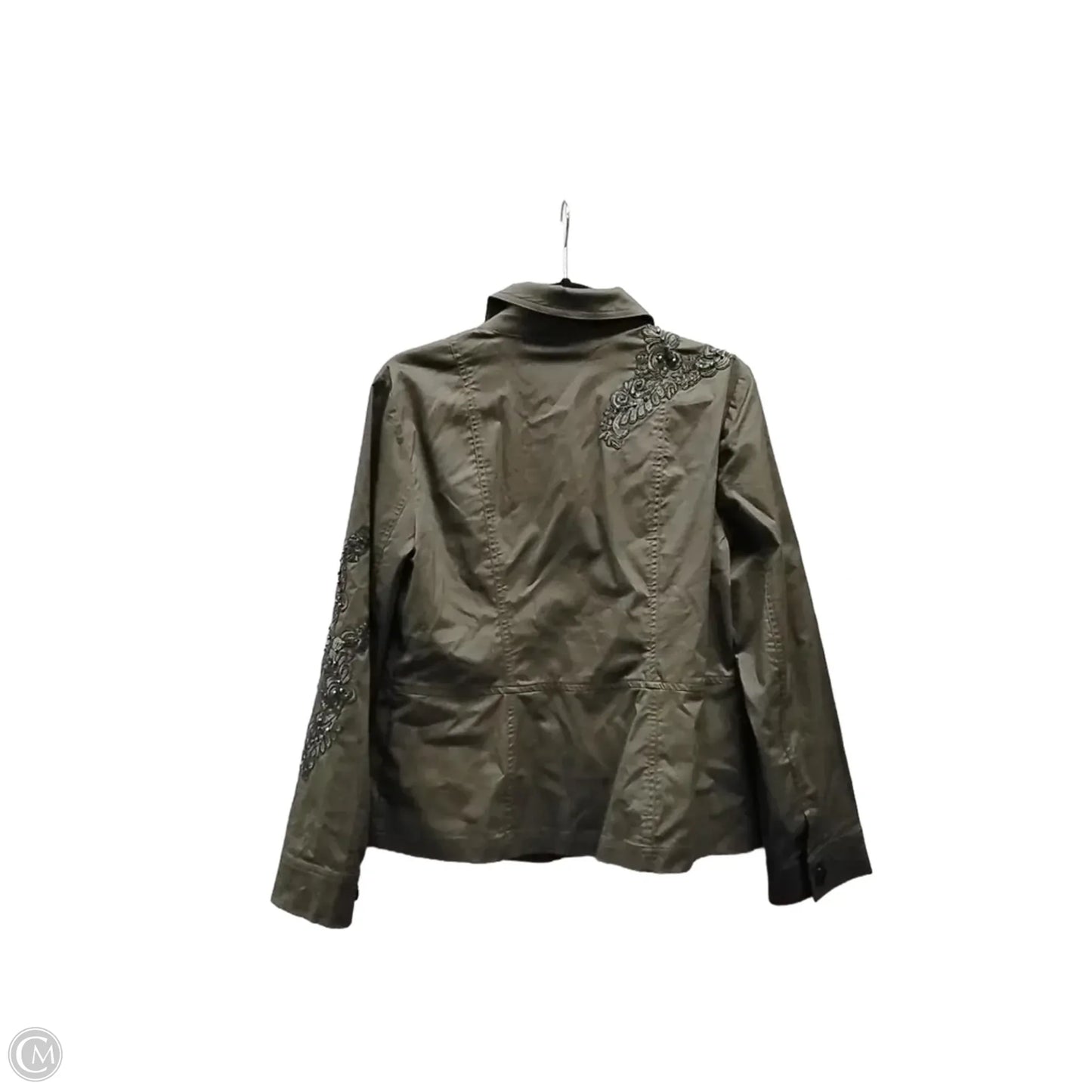 Jacket Shirt By Chicos In Green, Size: M