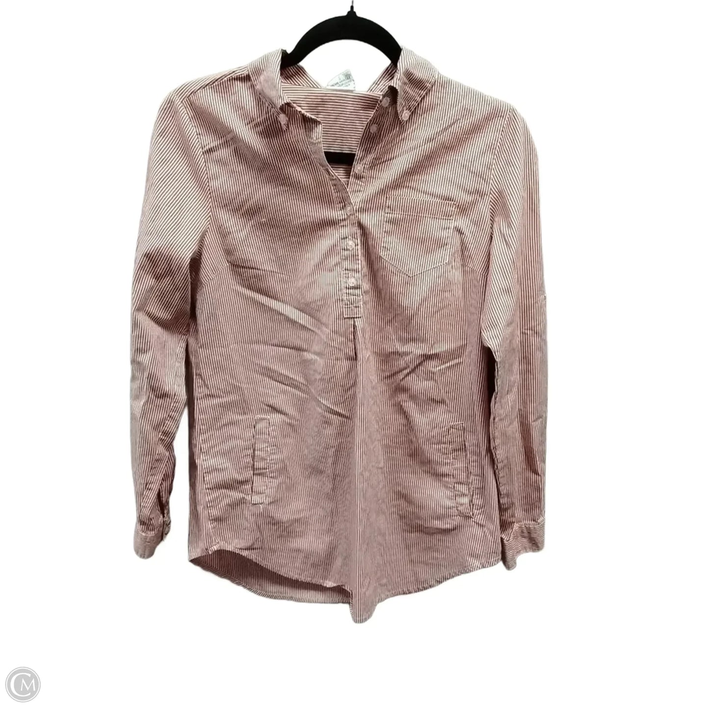 Blouse Long Sleeve By Clothes Mentor In Striped Pattern, Size: S