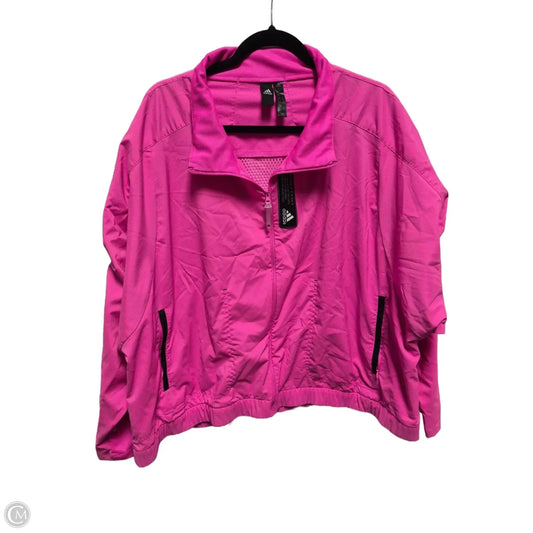 Athletic Jacket By Adidas In Pink, Size: 3x
