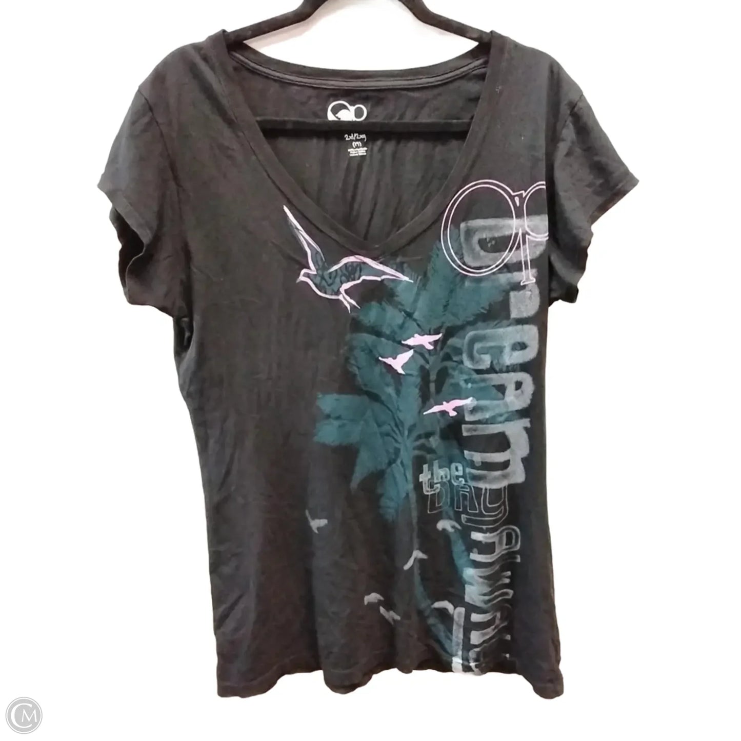 Top Short Sleeve Basic By Op In Black, Size: 2x