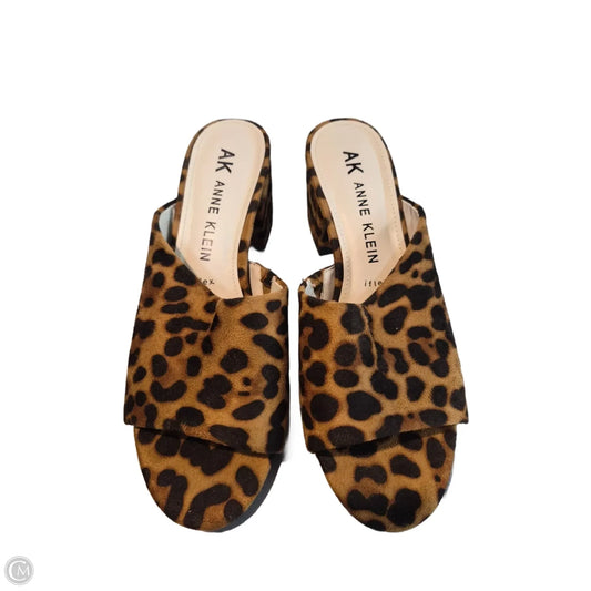Sandals Heels Block By Anne Klein In Leopard Print, Size: 7