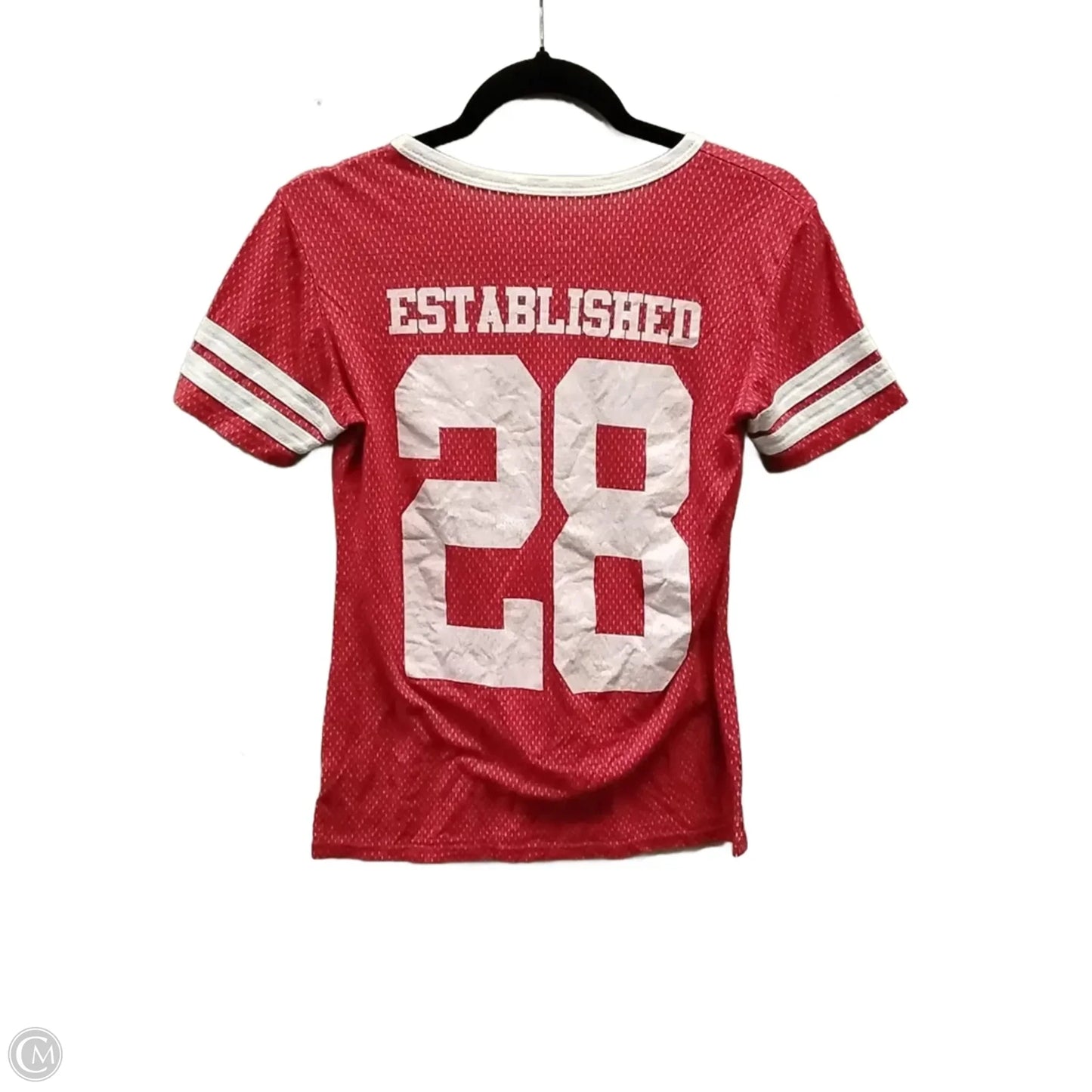 Top Short Sleeve By Disney In Red & White, Size: S