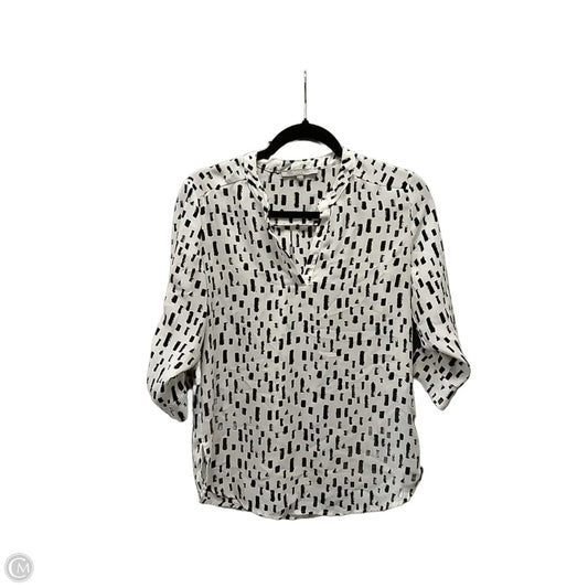 Blouse 3/4 Sleeve By Sweet Rain In Black & Cream, Size: S