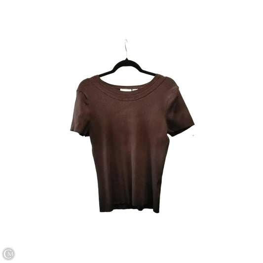 Top Short Sleeve By Jaclyn Smith In Brown, Size: L