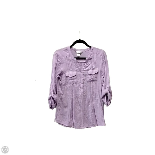 Blouse Long Sleeve By Christopher And Banks In Purple, Size: S