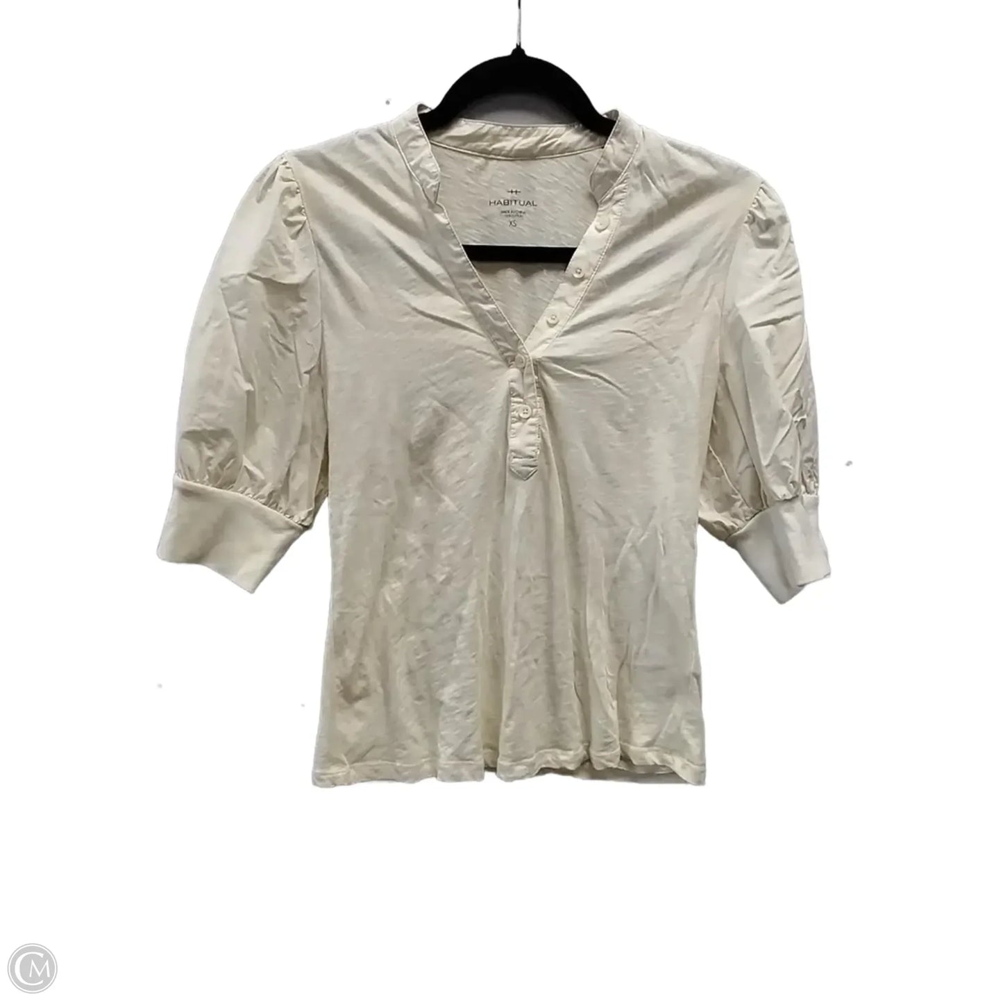 Top 3/4 Sleeve By Habitual In Yellow, Size: Xs
