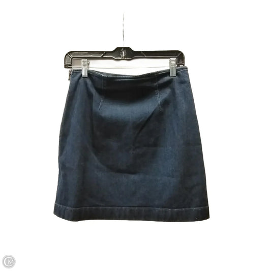 Skirt Mini & Short By Ann Taylor In Blue Denim, Size: 0