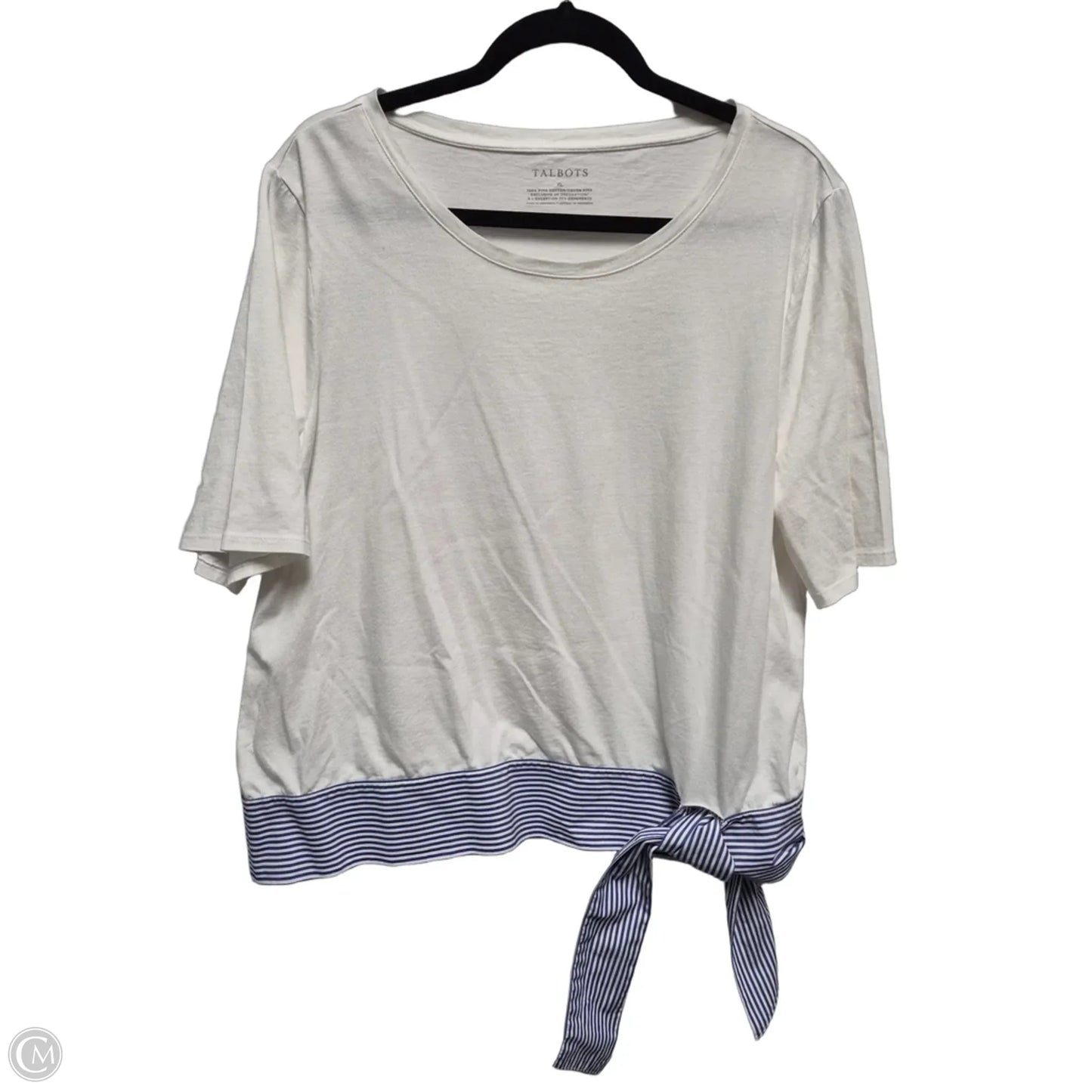Top Long Sleeve By Talbots In White, Size: Xl
