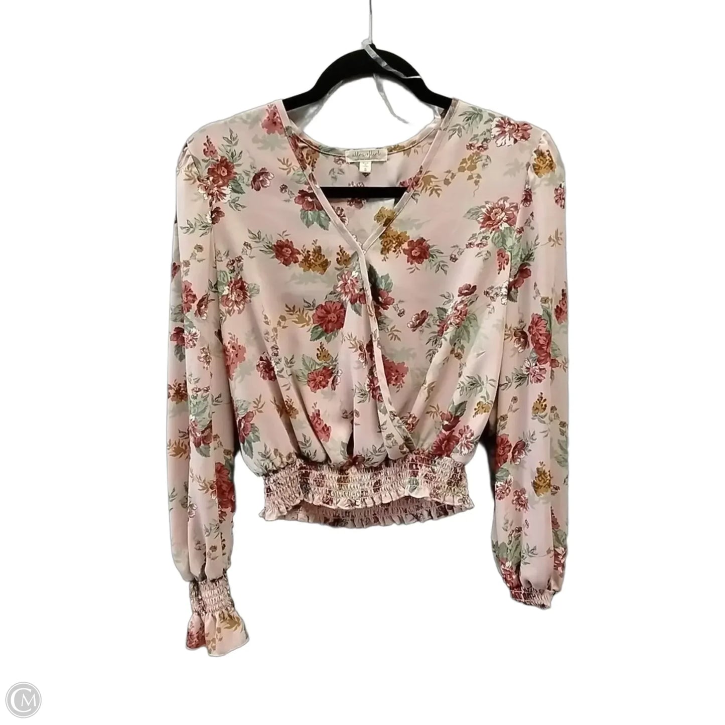 Blouse Long Sleeve By Ultra Flirt In Floral Print, Size: S