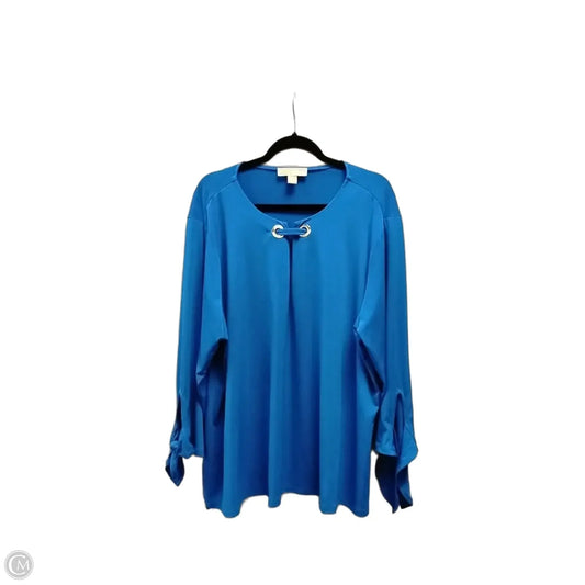 Top Long Sleeve By Michael By Michael Kors In Blue, Size: 3x